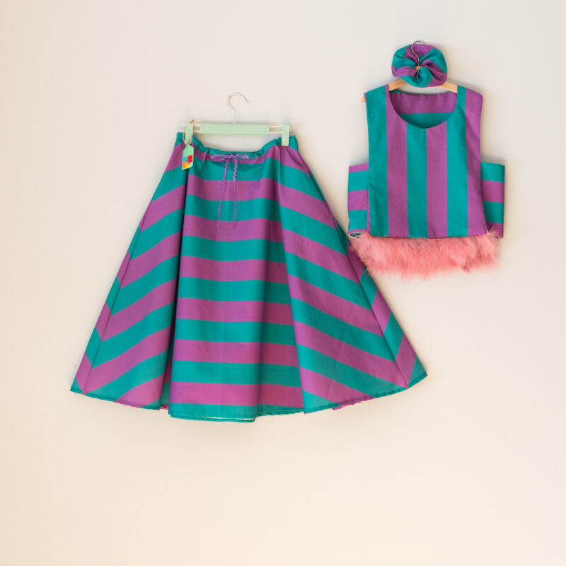 striped skirt and top, set