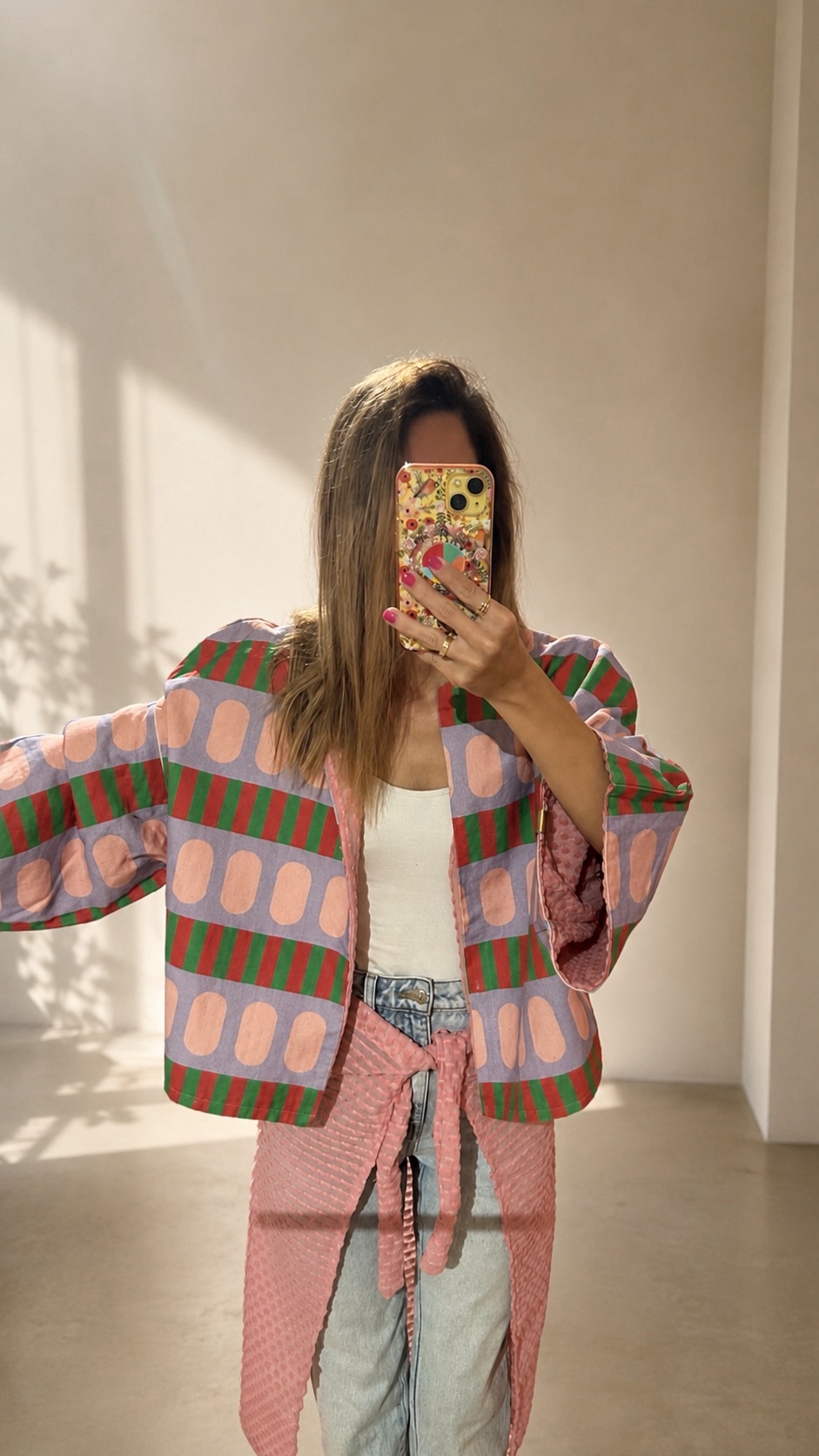 Cotton jacket and pareo. reversible jacket